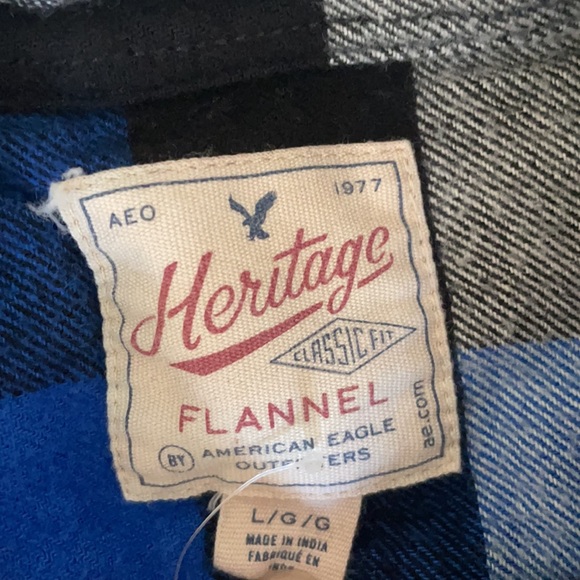 MENS AMERICAN EAGLE FLANNEL SHIRT SIZE LARGE - Picture 4 of 6